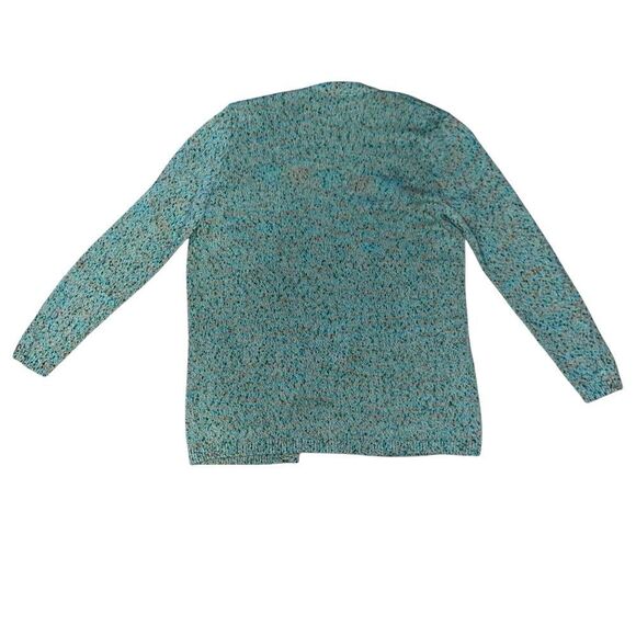 Lands End Light Green Open Front Cardigan - Picture 3 of 5